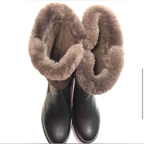 PAJAR Women's Winter Boots Dark Brown Suede Leather Shearling NWT Size 38 - Picture 3 of 16